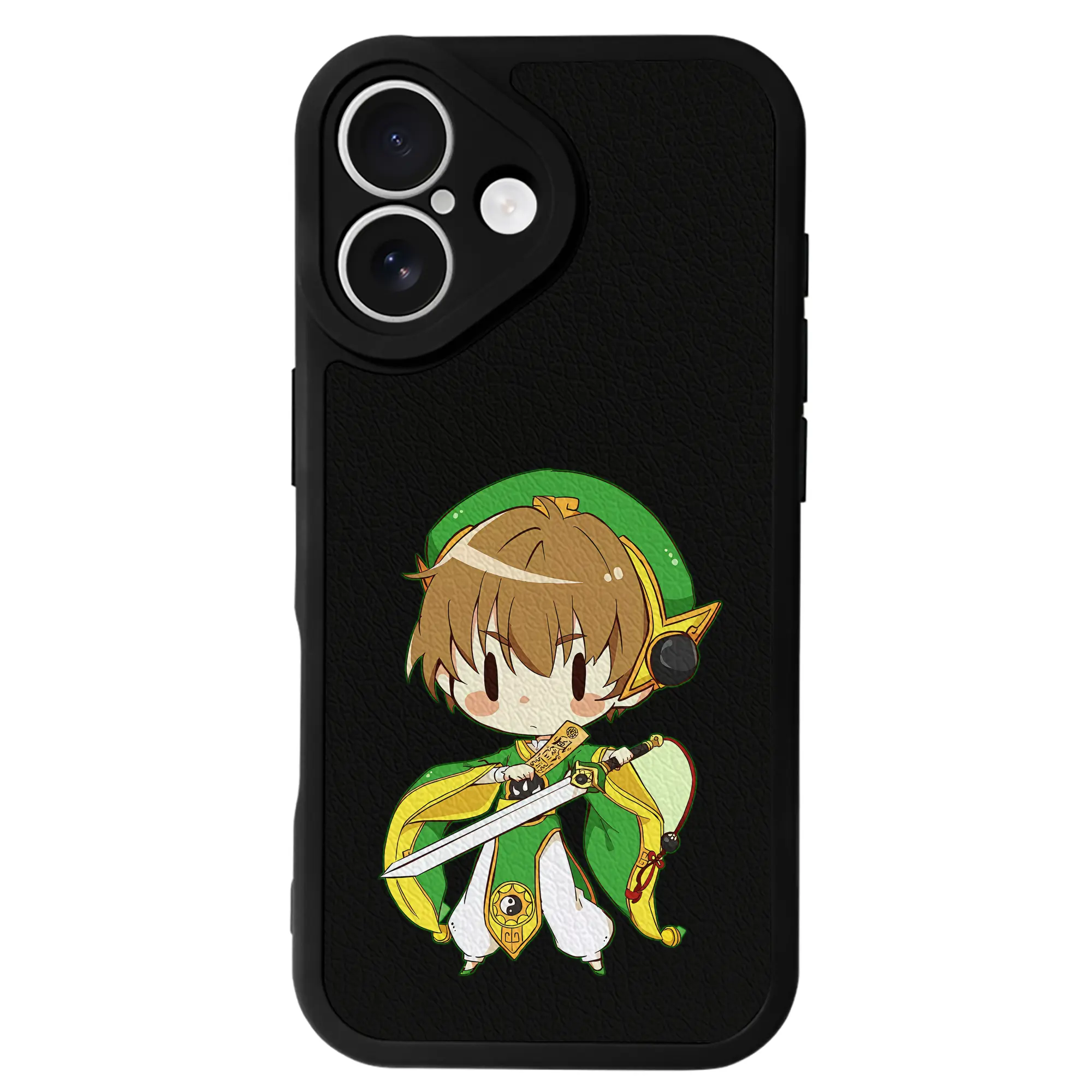 カードキャプターさくら グッズ,李小狼 - IPhone 16シリーズ対応 ・ シリコンスマホケース ・ レザー調 ・ 高精度フィット ・ 耐衝撃 ・ ワイヤレス充電対応 ・ 精密カット